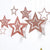 Sparkling Glitter Rose Gold hollow Star Paper Decoration 7 Pack