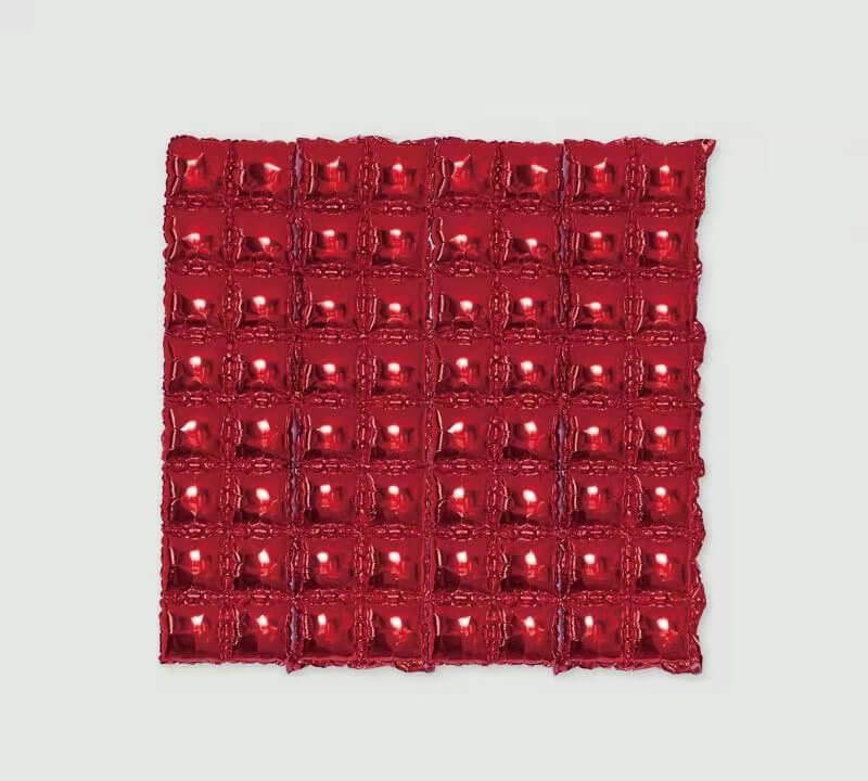 Double Row Square Foil Rain Curtain Balloon - Red