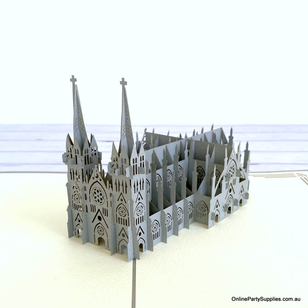 Handmade St Mary's Cathedral Australia 3D Pop Up Greeting Card - World Famous Building Pop Cards