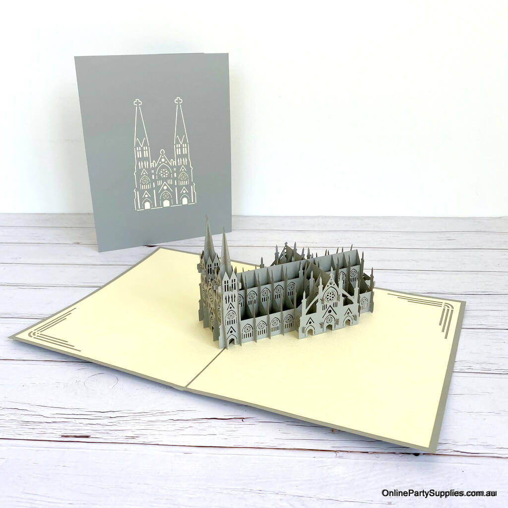 Handmade St Mary's Cathedral Australia 3D Pop Up Greeting Card - World Famous Building Pop Cards