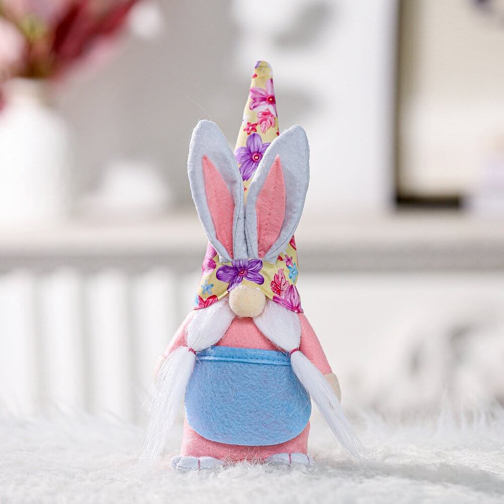 Plush Scandinavian Easter Bunny Rabbit Faceless Gnome Shelf Sitter