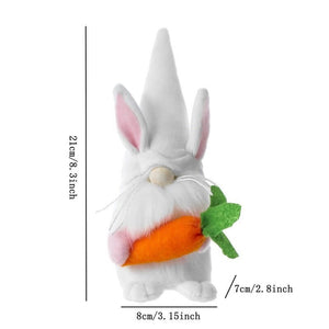 Stuffed Easter Gnome with Whisker Holding Easter Egg Shelf Sitter