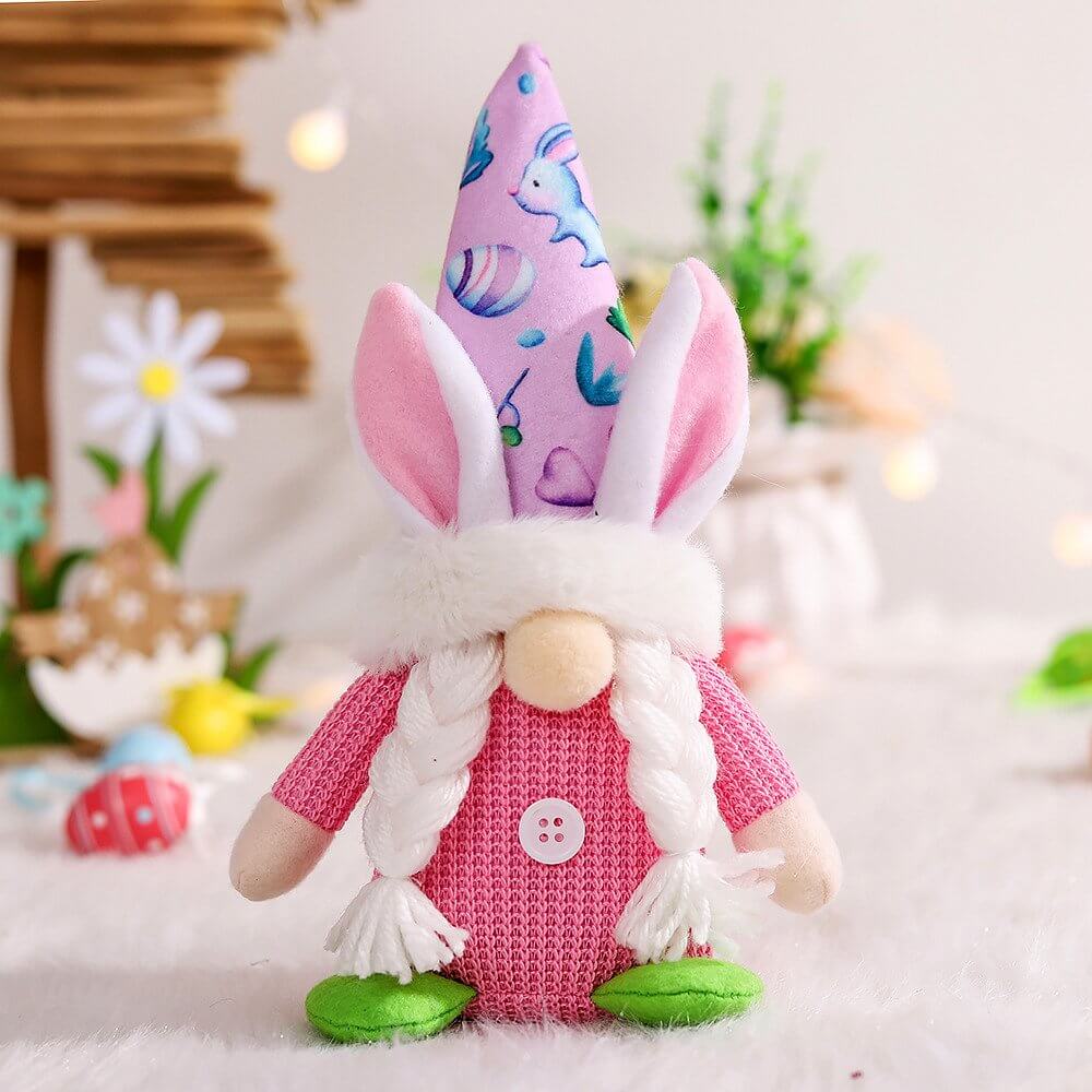 Plush Faceless Nordic Scandinavian Style Easter Bunny Gnome - N