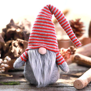 Stuffed Scandinavian Faceless Christmas Gnome Shelf Sitter - Grey Santa Doll