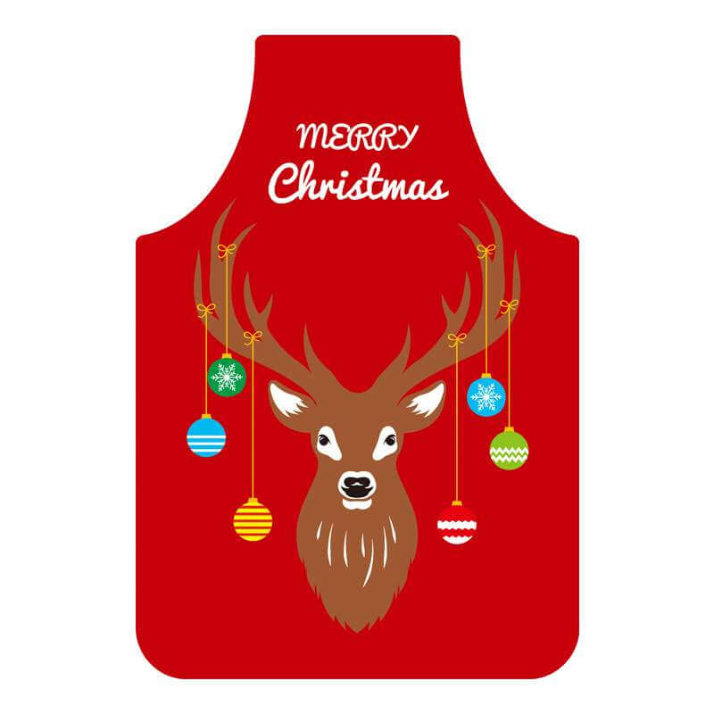 50x70cm reindeer Fun Red Christmas Apron for Adults - Christmas Gifts for mum wife grandma