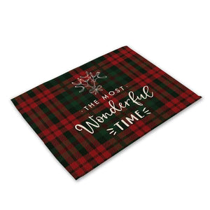 Christmas Table Placemat - The most wonderful time - Holiday Tabletop Setting Decorations