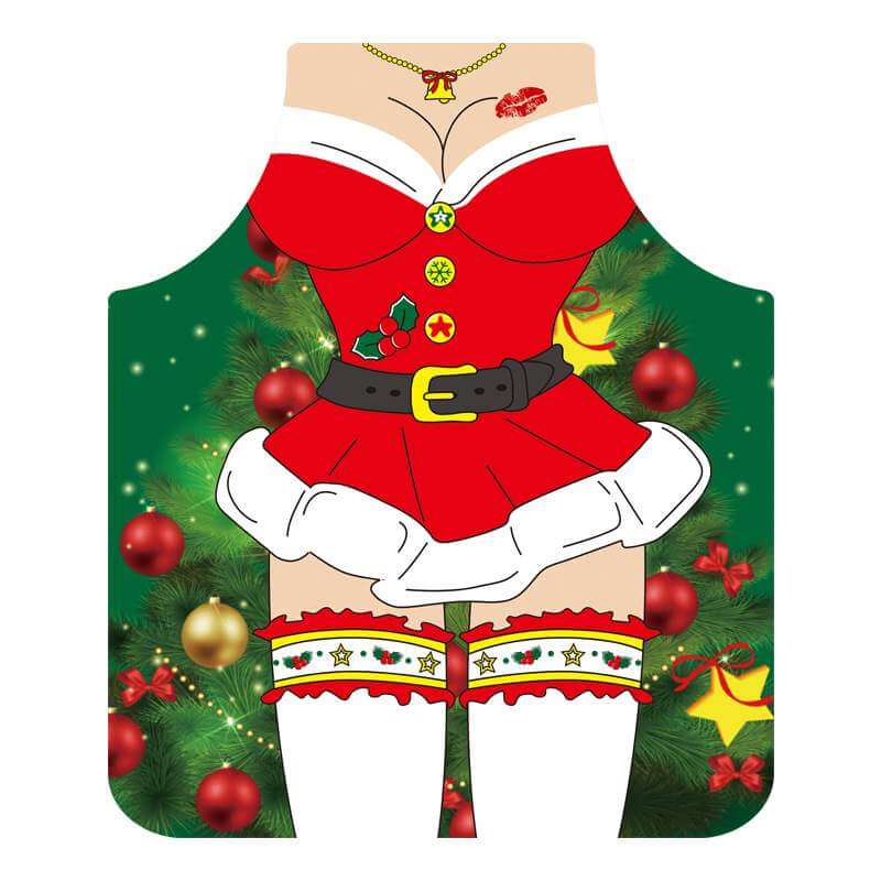 60x70cm Fun Red Christmas Apron for Adults