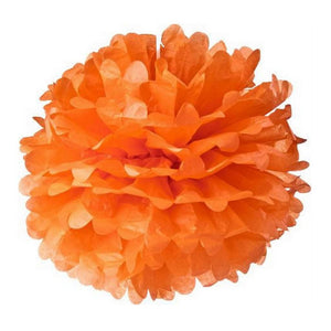 tangerine orange Tissue Paper Pom Poms Pompoms Balls Flowers Party Hanging Decorations