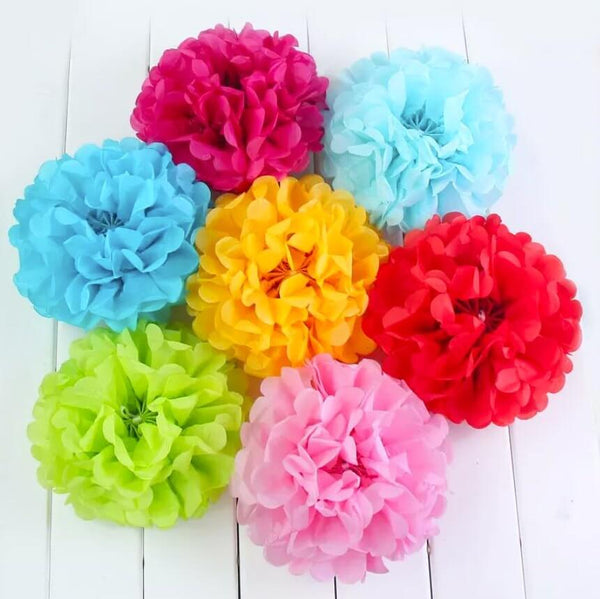 Teal Puff Ball Tissue Decoration - 16 in.