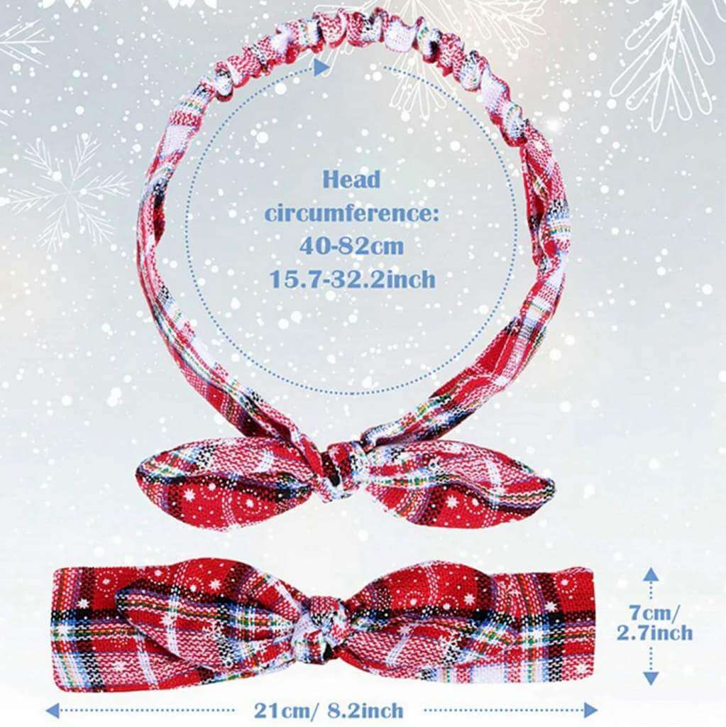 Top Knot Plaid Christmas Headband for Adults - Holiday Hair Accessories, Hair Ties, and Elastics