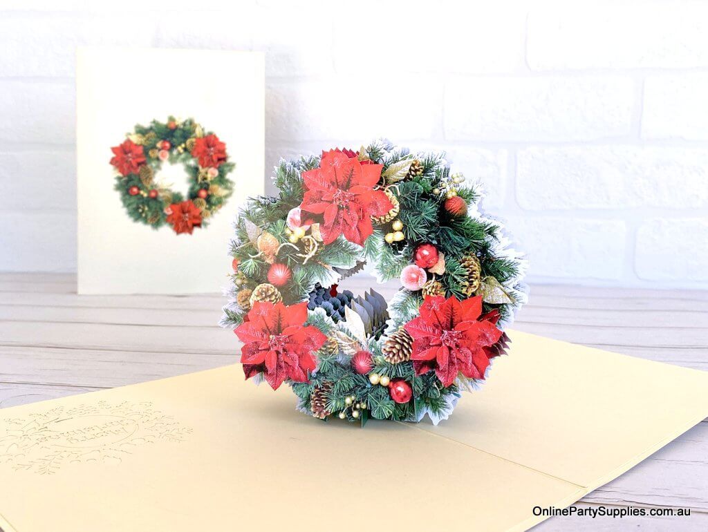 Elegant Christmas pop card made with eco-friendly Japanese paper