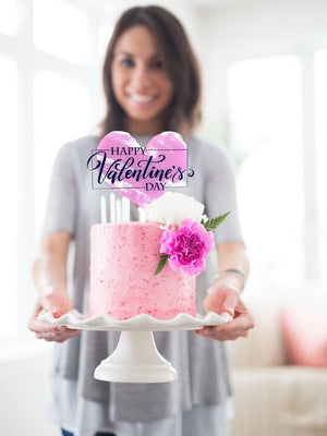 Online Party Supplies Australia Happy Valentine's Day heart shaped cake topper