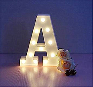 LED Light Up Alphabet Letter & Number Sign - Warm White, Battery Operated letter a