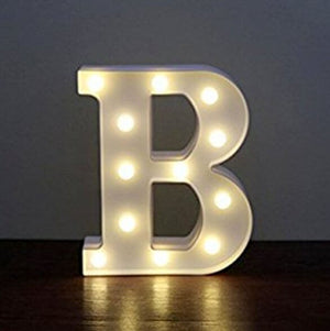 LED Light Up Alphabet Letter & Number Sign - Warm White, Battery Operated letter B