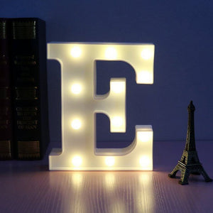LED Light Up Alphabet Letter & Number Sign - Warm White, Battery Operated letter E