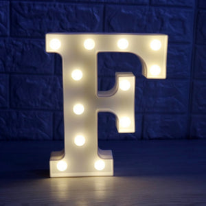 LED Light Up Alphabet Letter & Number Sign - Warm White, Battery Operated letter F