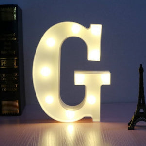 LED Light Up Alphabet Letter & Number Sign - Warm White, Battery Operated letter G