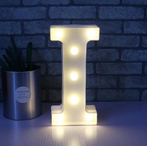 LED Light Up Alphabet Letter & Number Sign - Warm White, Battery Operated letter I