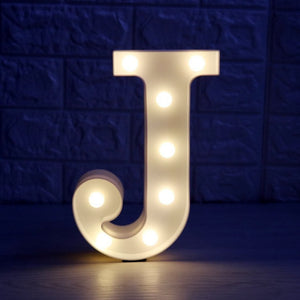 LED Light Up Alphabet Letter & Number Sign - Warm White, Battery Operated letter J