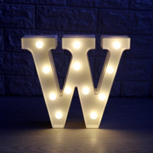 LED Light Up Alphabet Letter & Number Sign - Warm White, Battery Operated letter W