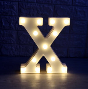 LED Light Up Alphabet Letter & Number Sign - Warm White, Battery Operated letter X