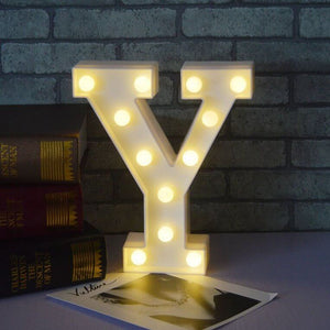 LED Light Up Alphabet Letter & Number Sign - Warm White, Battery Operated letter Y