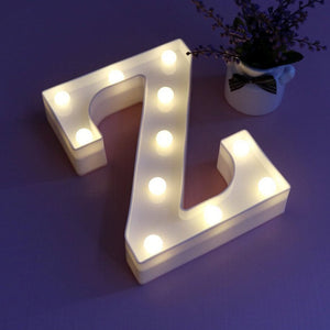 LED Light Up Alphabet Letter & Number Sign - Warm White, Battery Operated letter Z