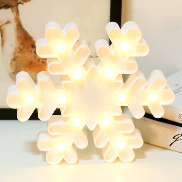 LED Light Up Snowflake Sign - Christmas Light Decorations