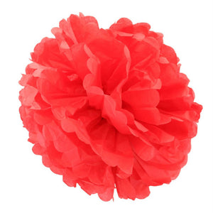 watermelon red Tissue Paper Pom Poms Pompoms Balls Flowers Party Hanging Decorations