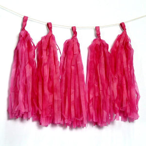 watermelon red Tissue Paper Tassel Garlands - Online Party Supplies