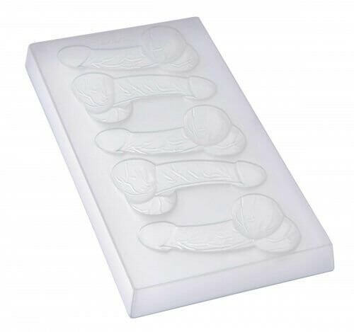 5-Holes 3D Plastic Sexy Penis Shaped Ice Cube Tray Mold - White