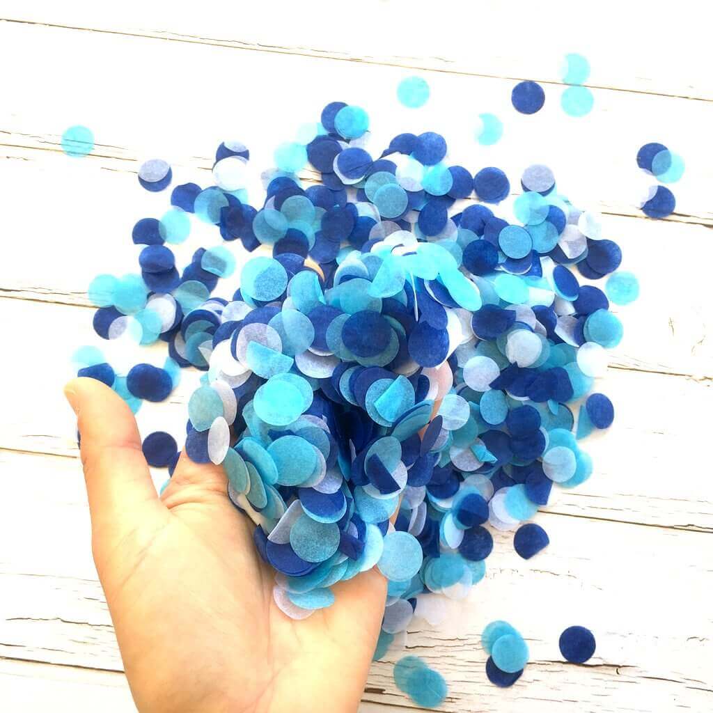 Online Party Supplies Australia 20g White & Blue Round Circle Tissue Paper Wedding Baby Shower Party Confetti Table Scatters