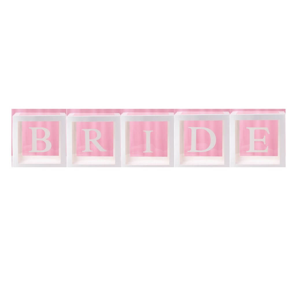 Transparent BRIDE Balloon Cube Boxes - White