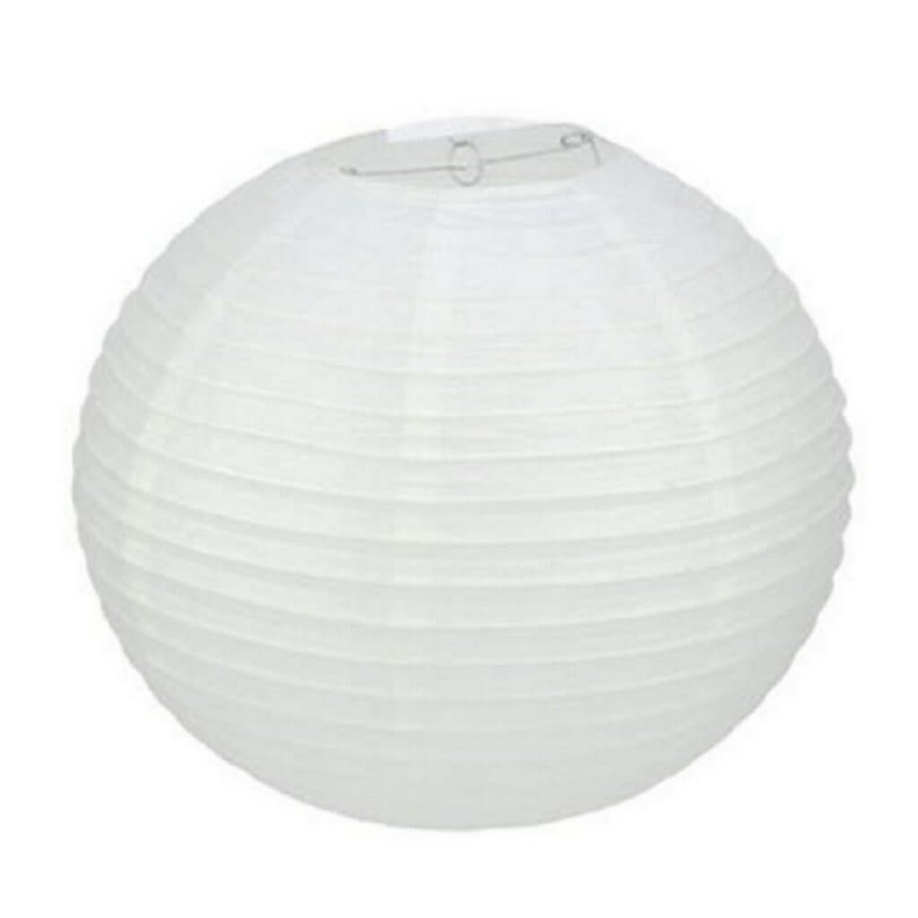 White Round Chinese Paper Lantern - 4 Sizes