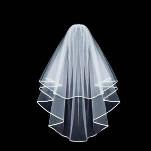 White Double Layer Bridal Wedding Veil - Online Party Supplies