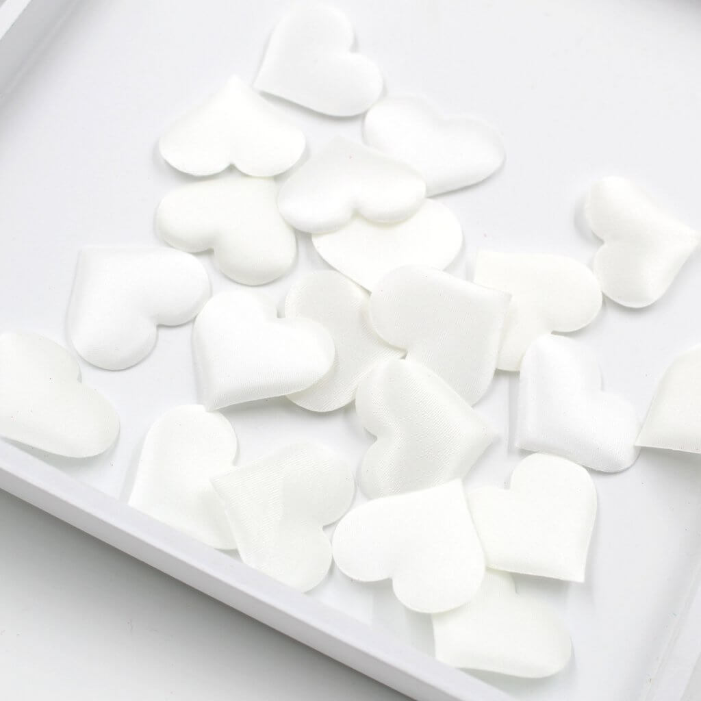 Heart Fabric Confetti Table Scatters - White