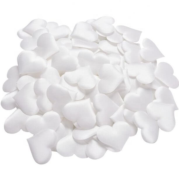 Heart Fabric Confetti Table Scatters - White