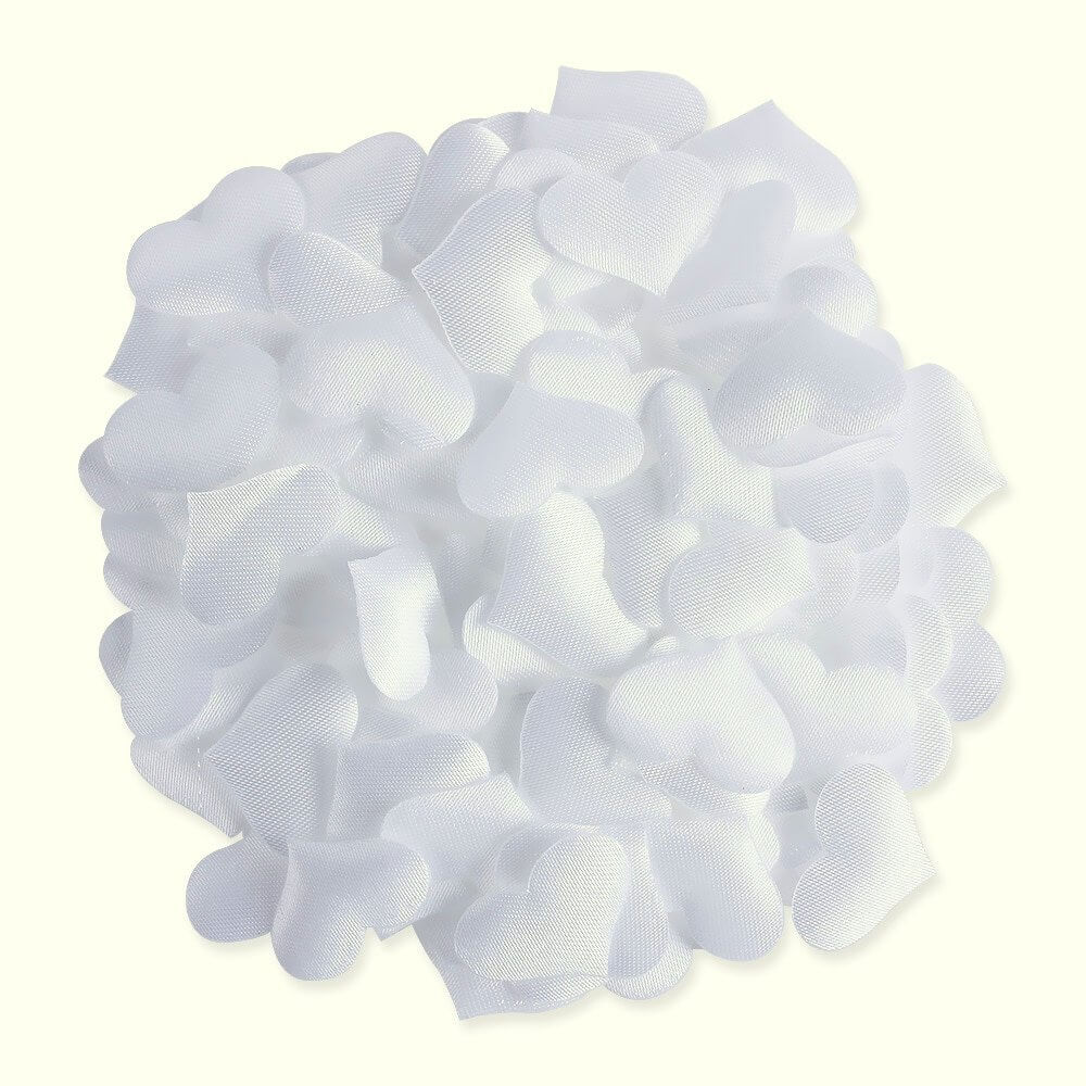 Heart Fabric Confetti Table Scatters - White