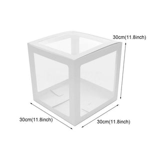 Transparent LOVE Balloon Cube Boxes - White