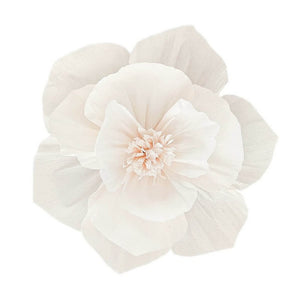White Crepe Paper Peony Flower Head Arrangement for Wall Decorations - Wedding Backdrop, Wall Centrepiece Home Decor & Party Decorations