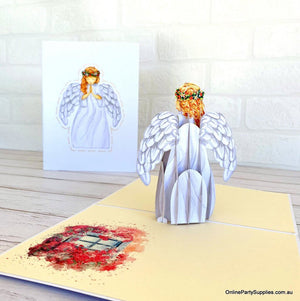 Online Party Supplies Australia Handmade Praying Guardian Angel Pop Up Christmas Greeting Card For Kids