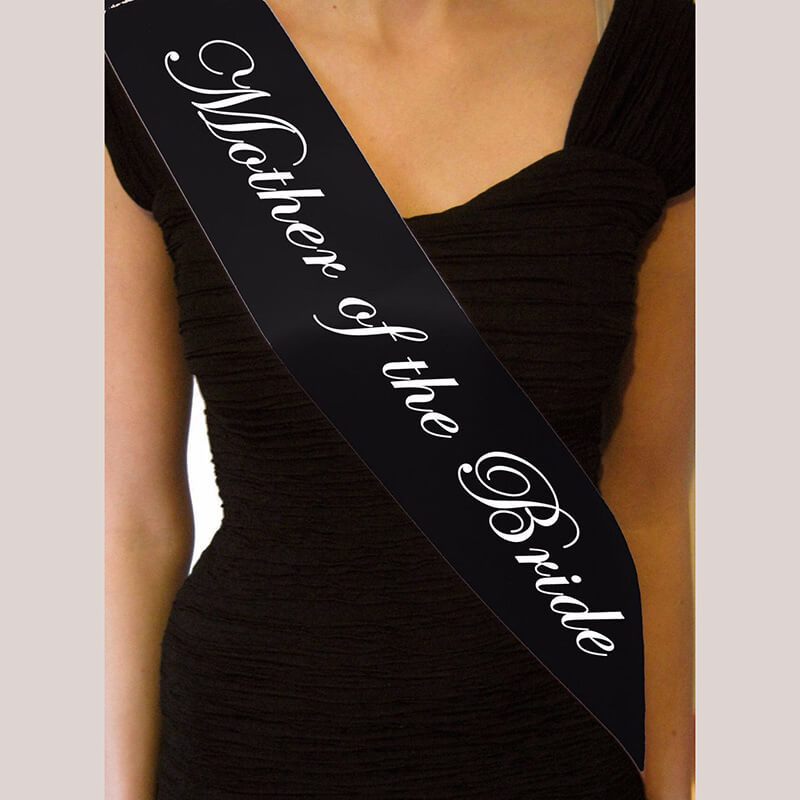 Online Party Supplies Australia Black 'Mother Of The Bride' Bachelorette Party Satin Sash