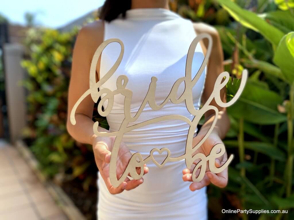 Online Party Supplies Australia Wooden 'Bride To Be' Bridal Hanging Wall Sign - Wedding Centrepiece Decorations