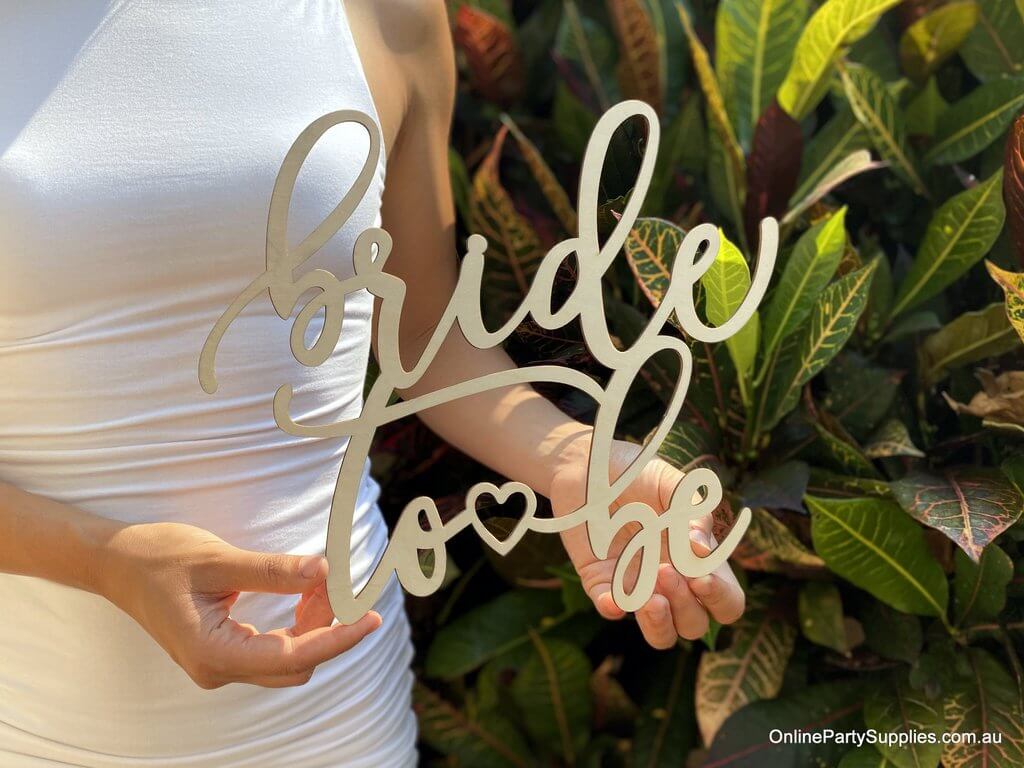Online Party Supplies Australia Wooden 'Bride To Be' Bridal Hanging Wall Sign - Wedding Centrepiece Decorations