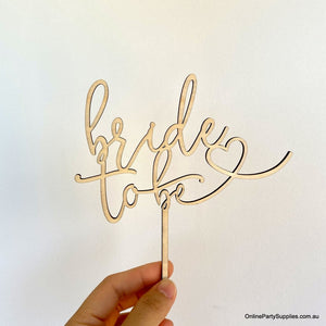 Online Party Supplies Australia Wooden 'Bride To Be' Heart Wedding Cake Topper