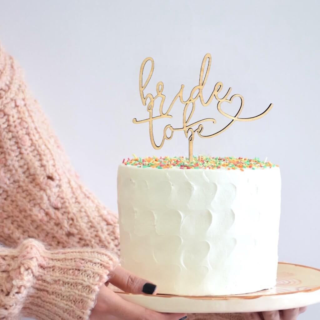 Online Party Supplies Australia Wooden 'Bride To Be' Heart Wedding Cake Topper