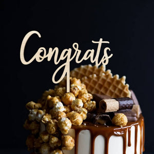 Wooden Congrats congratulations party Cake Topper