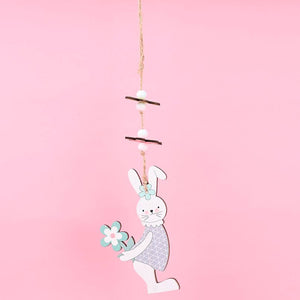 Wooden Easter Bunny Rabbit Hanging Ornament