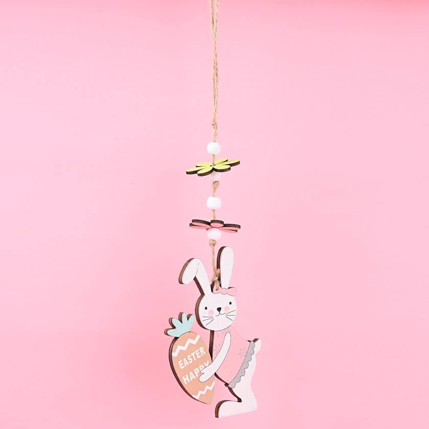 Wooden Easter Bunny Rabbit Hanging Ornament