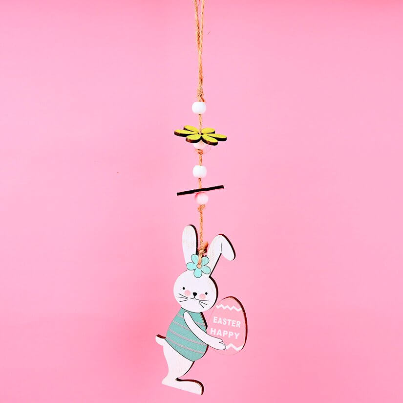 Wooden Easter Bunny Rabbit Hanging Ornament